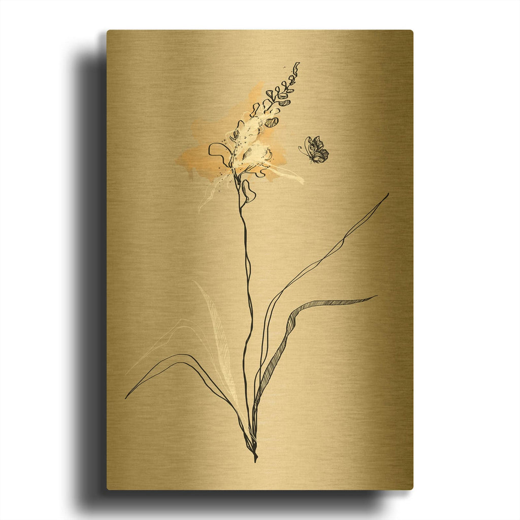 'Summer Plant 1 MF969-1861' By Design Fabrikken Gold Metal Wall Art