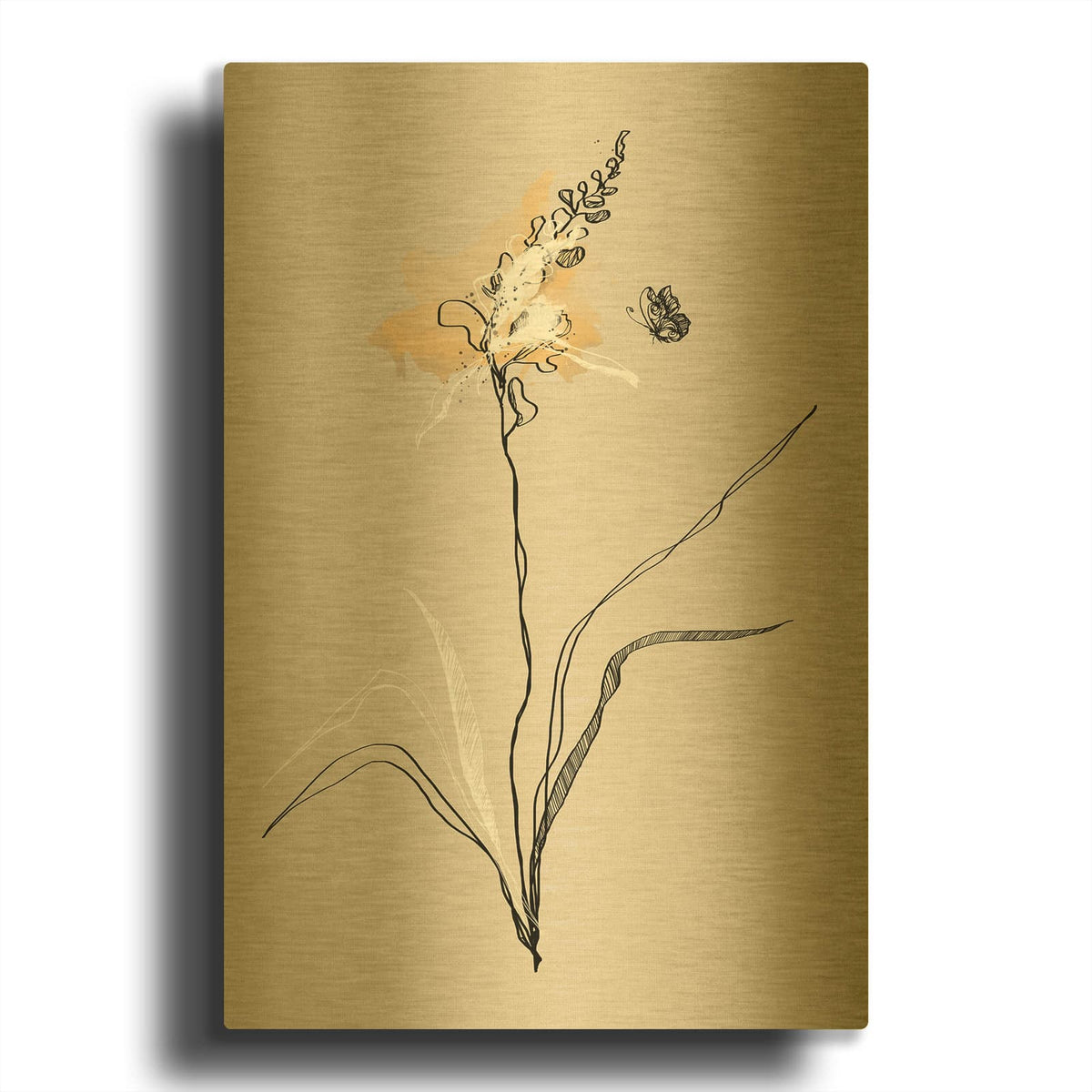 'Summer Plant 1 MF969-1861' By Design Fabrikken Gold Metal Wall Art