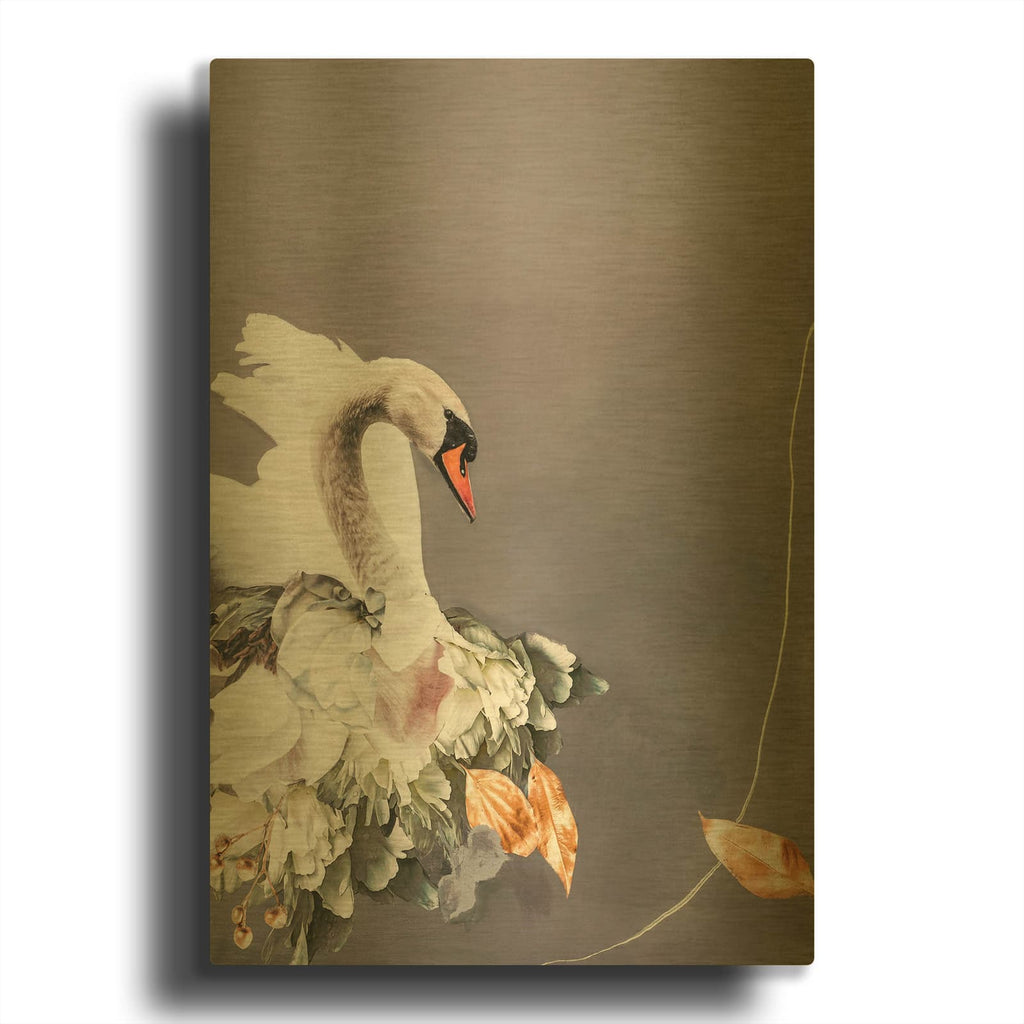 'Swan Gold 1 MF969-1795' By Design Fabrikken Gold Metal Wall Art