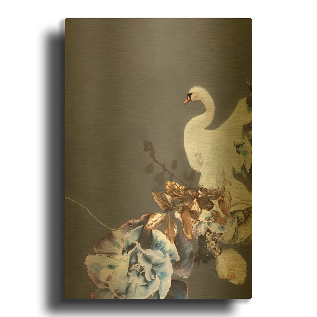 'Swan Gold 2 MF969-1794' By Design Fabrikken Gold Metal Wall Art