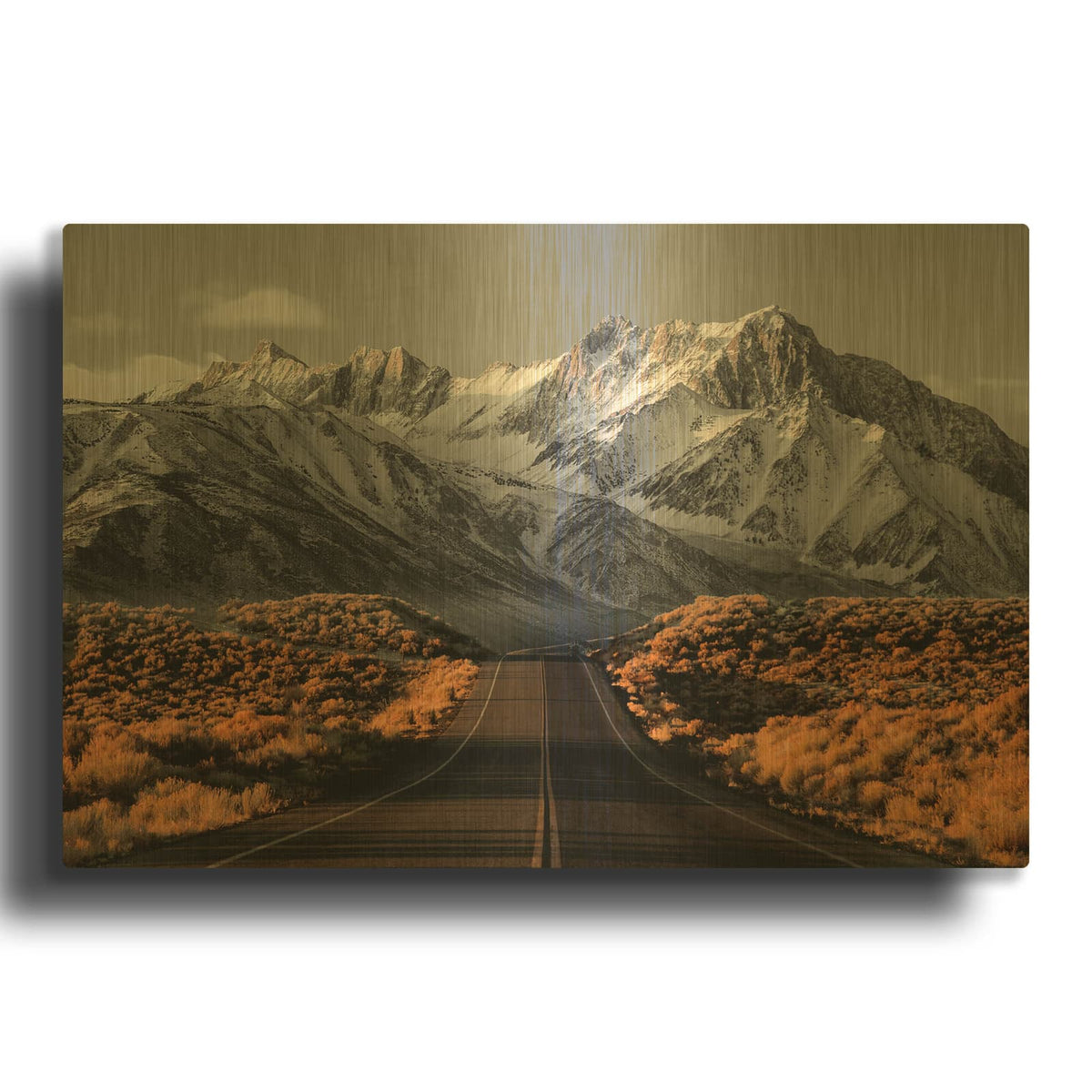 'The Road 1 MF969-0831' By Design Fabrikken Gold Metal Wall Art