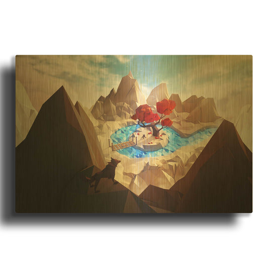'Hidden Camp' By Jonathan Lam Gold Metal Wall Art