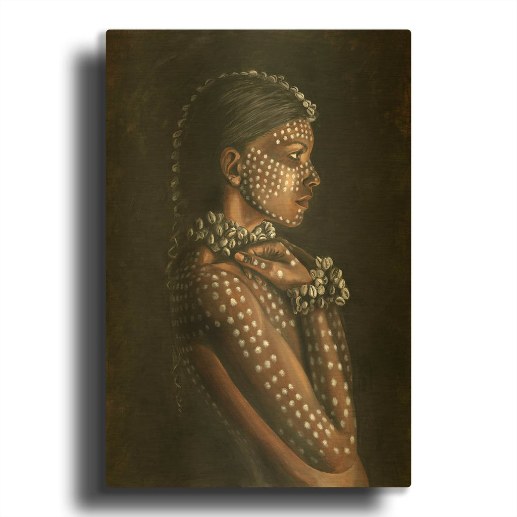 'Tribal Woman MF952-0652' By Design Fabrikken Gold Metal Wall Art