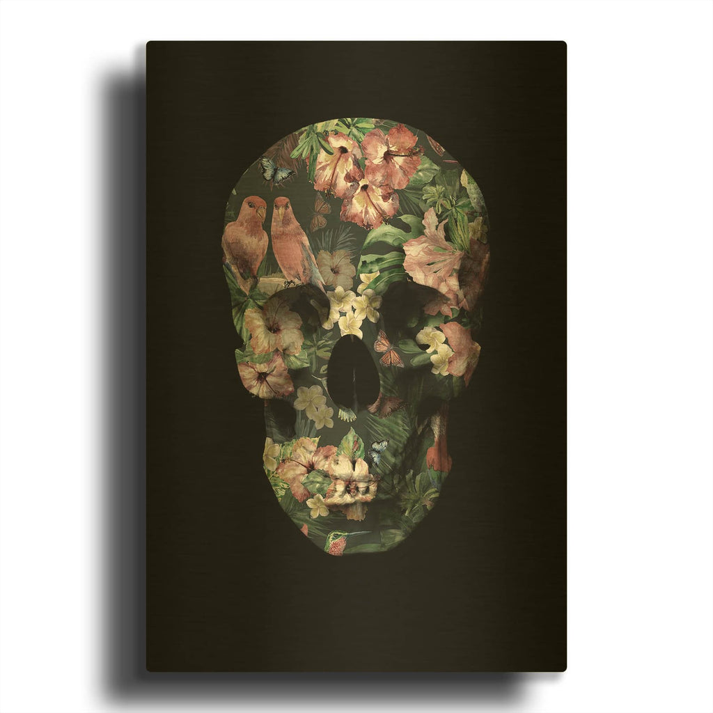 'Tropic Skull MF969-0423' By Design Fabrikken Gold Metal Wall Art