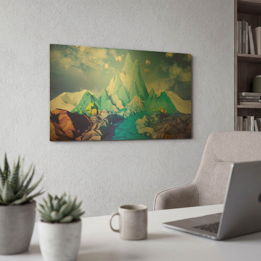'Lonely Mountain' By Jonathan Lam Gold Metal Wall Art