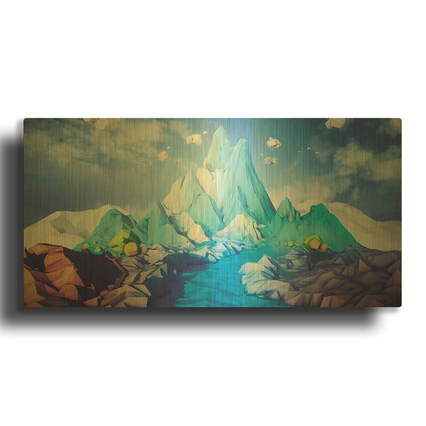 'Lonely Mountain' By Jonathan Lam Gold Metal Wall Art