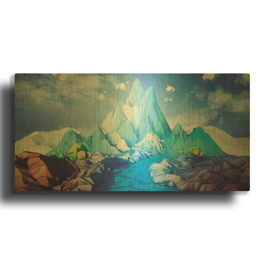 'Lonely Mountain' By Jonathan Lam Gold Metal Wall Art
