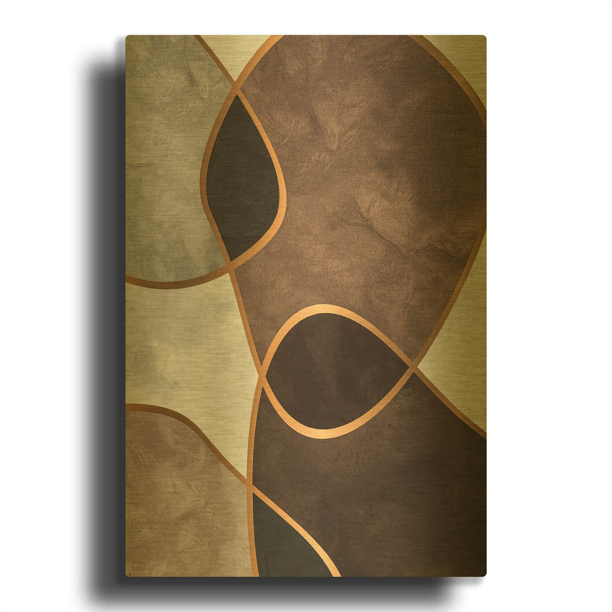 'Velvet Shapes 3 MF969-1981' By Design Fabrikken Gold Metal Wall Art
