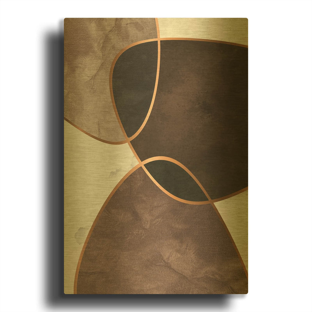 'Velvet Shapes 4 MF969-1982' By Design Fabrikken Gold Metal Wall Art