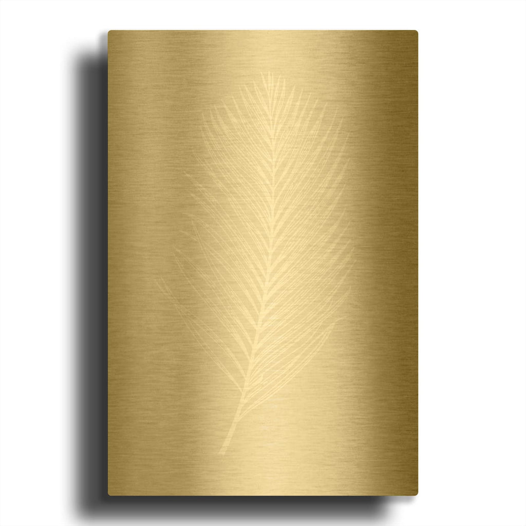 'White Leaf MF969-1107' By Design Fabrikken Gold Metal Wall Art