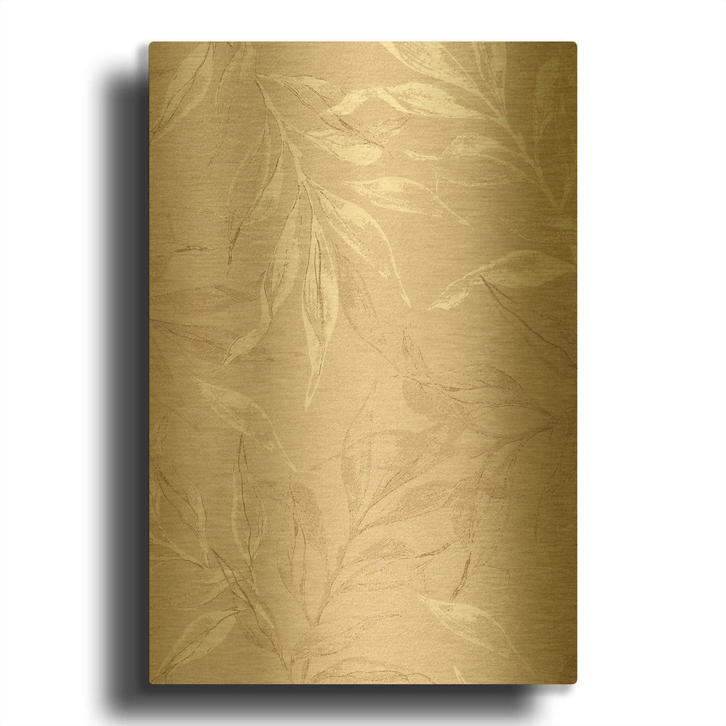 'White Leaves 2 MF969-2045' By Design Fabrikken Gold Metal Wall Art