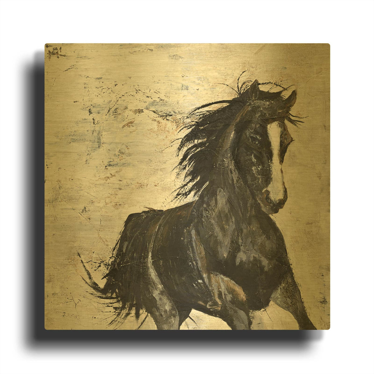 'Wild Horse 1 MF952-0456' By Design Fabrikken Gold Metal Wall Art