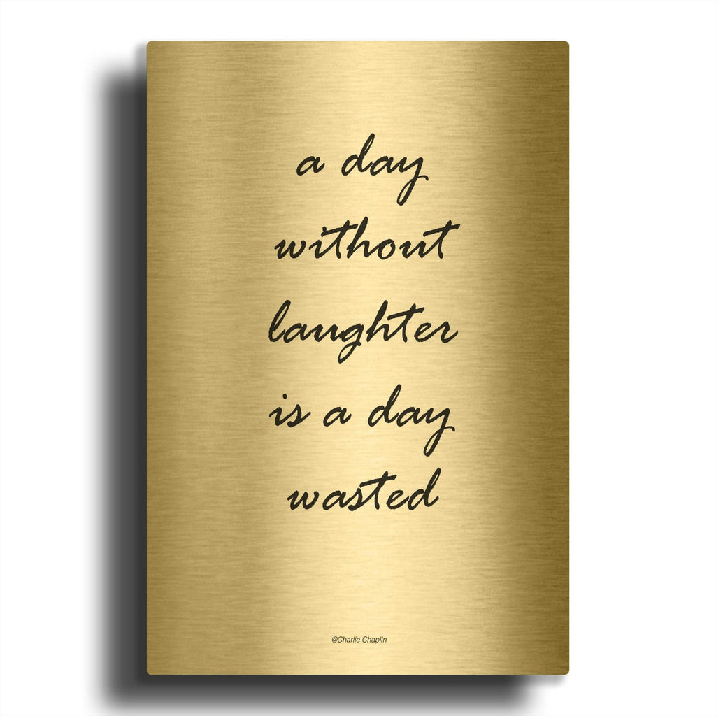 'Without Laughter MF969-1634' By Design Fabrikken Gold Metal Wall Art
