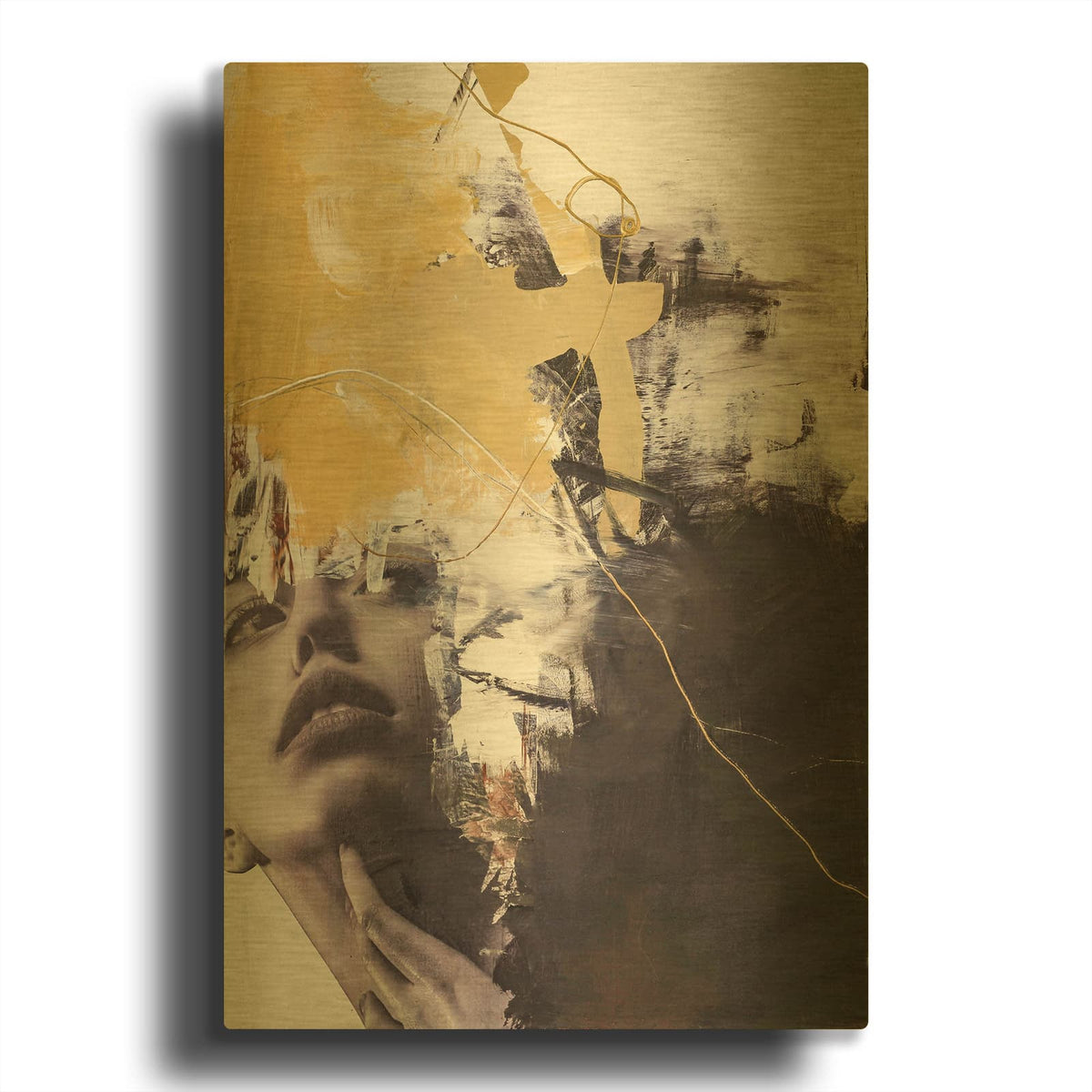 'Yellow Era 2 MF969-1440' By Design Fabrikken Gold Metal Wall Art