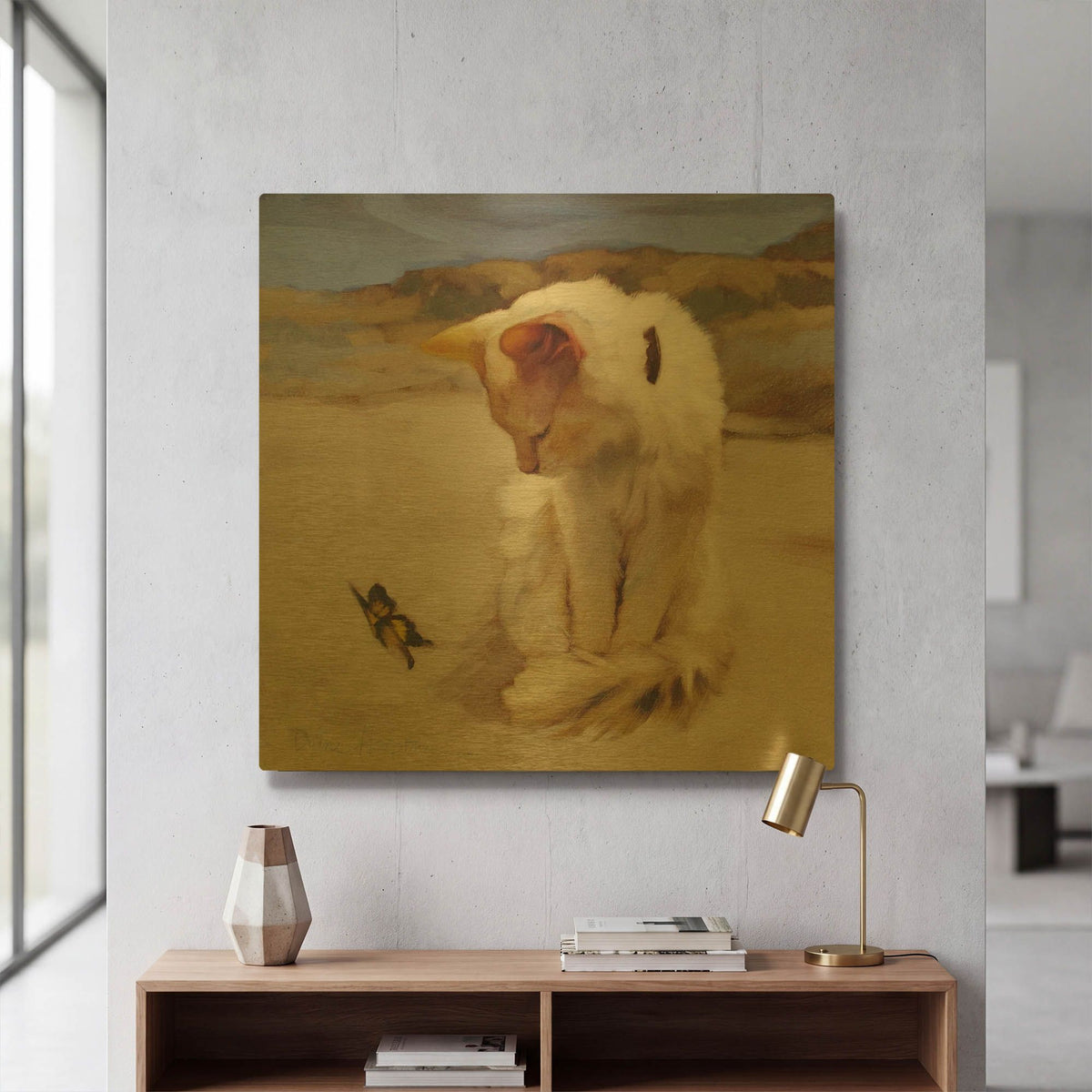 'Eye on Butterfly V' By Diane Hoeptner Gold Metal Wall Art