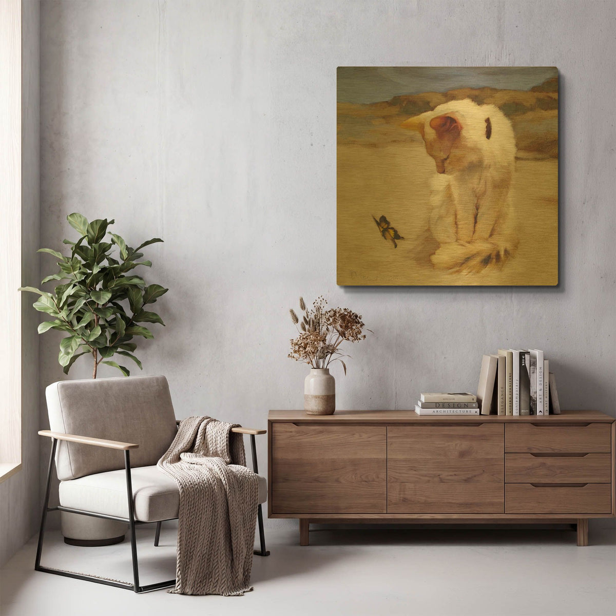 'Eye on Butterfly V' By Diane Hoeptner Gold Metal Wall Art