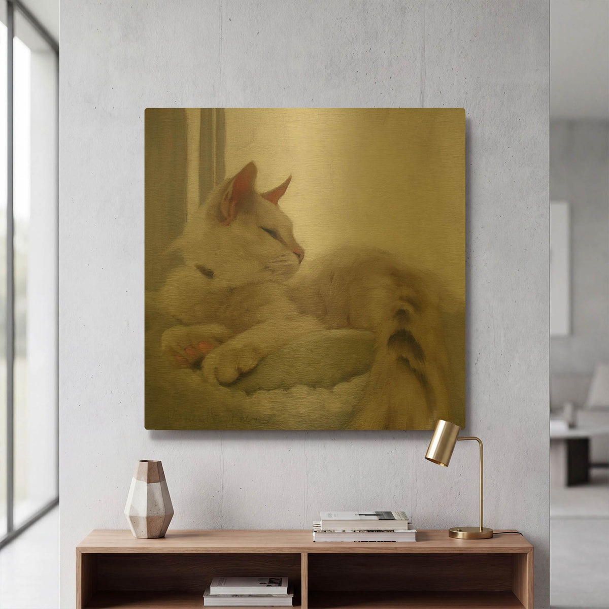 'Through the Window' By Diane Hoeptner Gold Metal Wall Art
