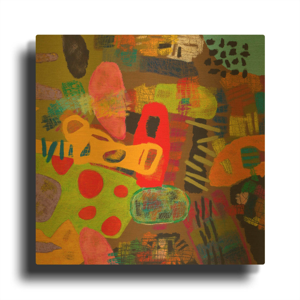 'Conversations in the Abstract 19' By Downs Gold Metal Wall Art