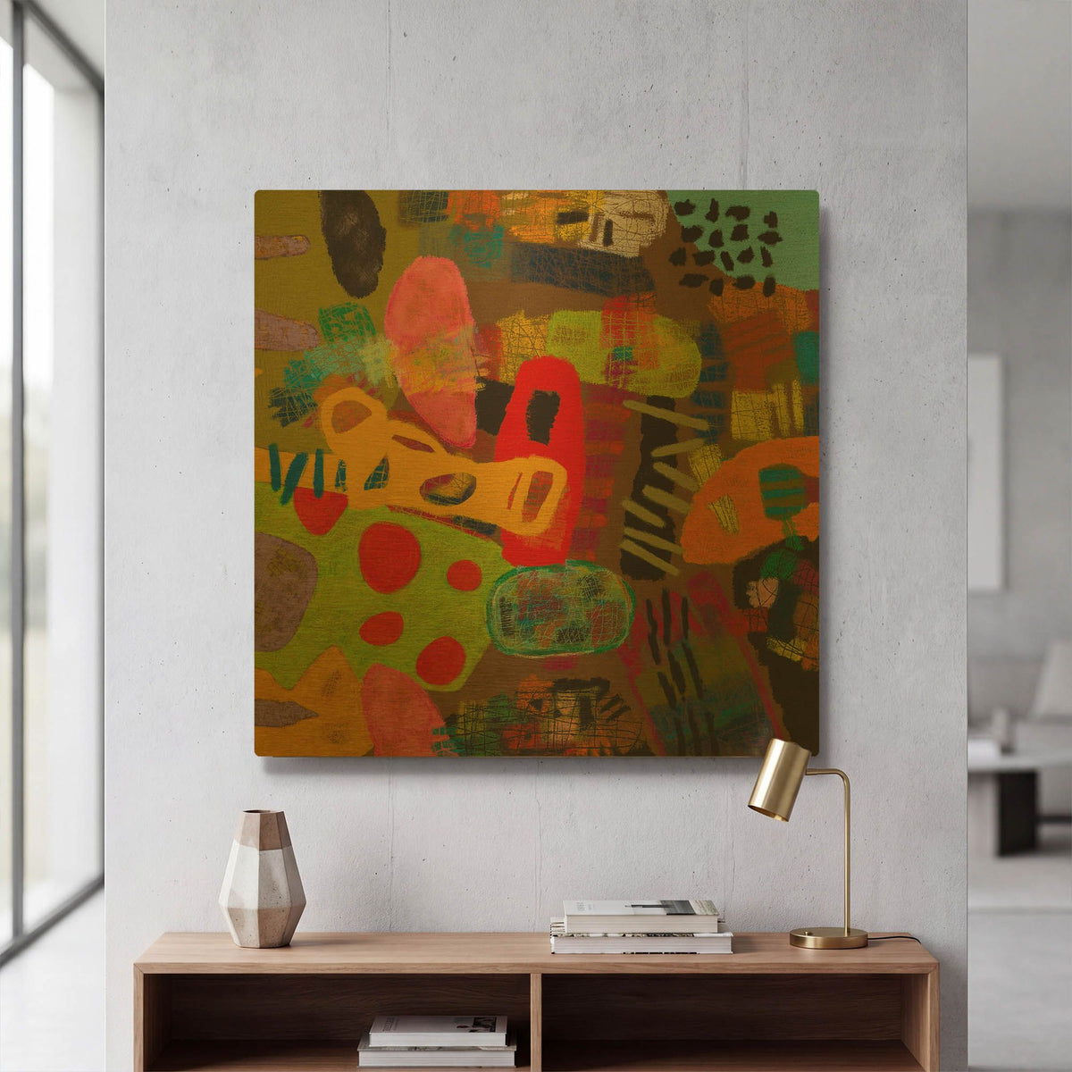 'Conversations in the Abstract 19' By Downs Gold Metal Wall Art