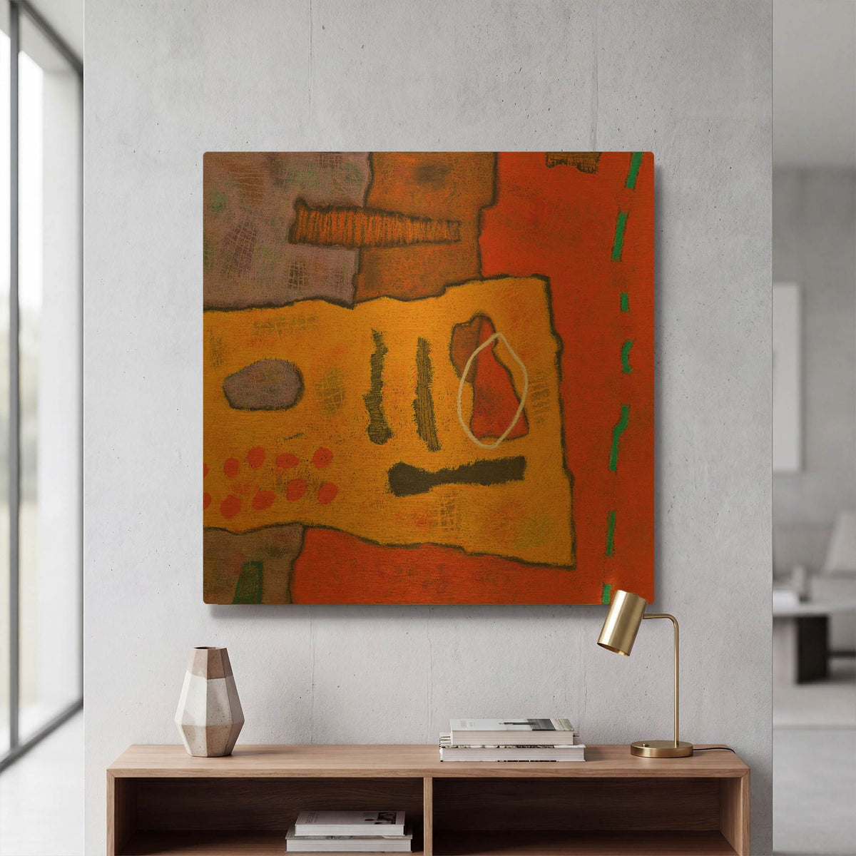 'Conversations in the Abstract 21' By Downs Gold Metal Wall Art