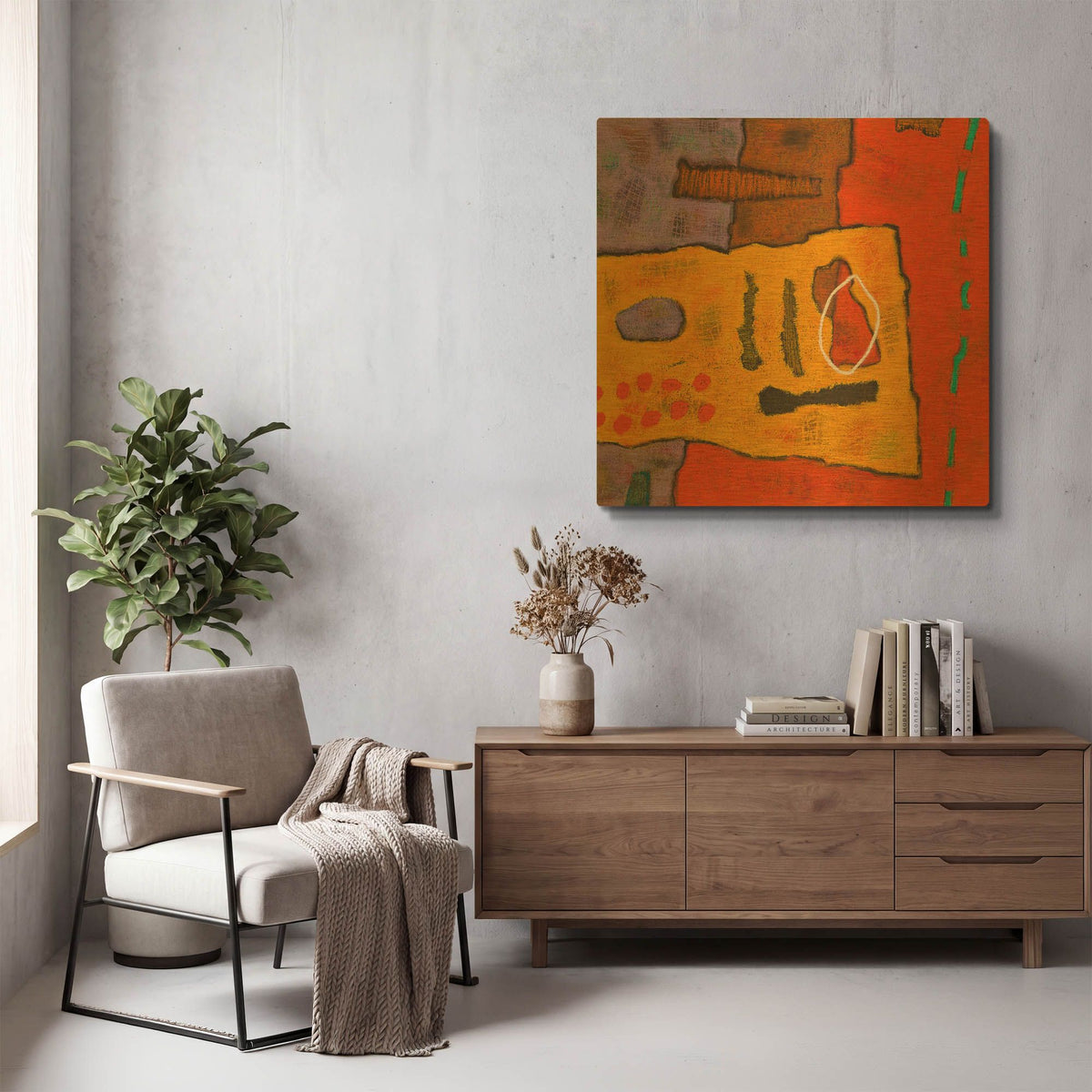 'Conversations in the Abstract 21' By Downs Gold Metal Wall Art