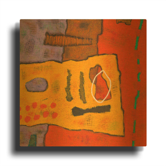 'Conversations in the Abstract 21' By Downs Gold Metal Wall Art