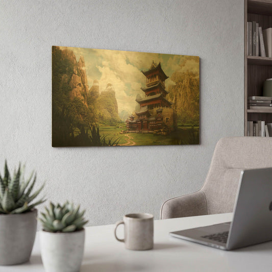 'Hidden Temple' By Jonathan Lam Gold Metal Wall Art