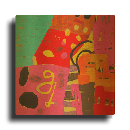 'Conversations in the Abstract 23' By Downs Gold Metal Wall Art