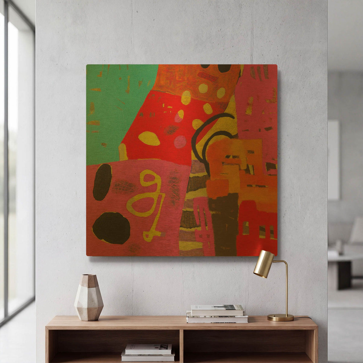 'Conversations in the Abstract 23' By Downs Gold Metal Wall Art