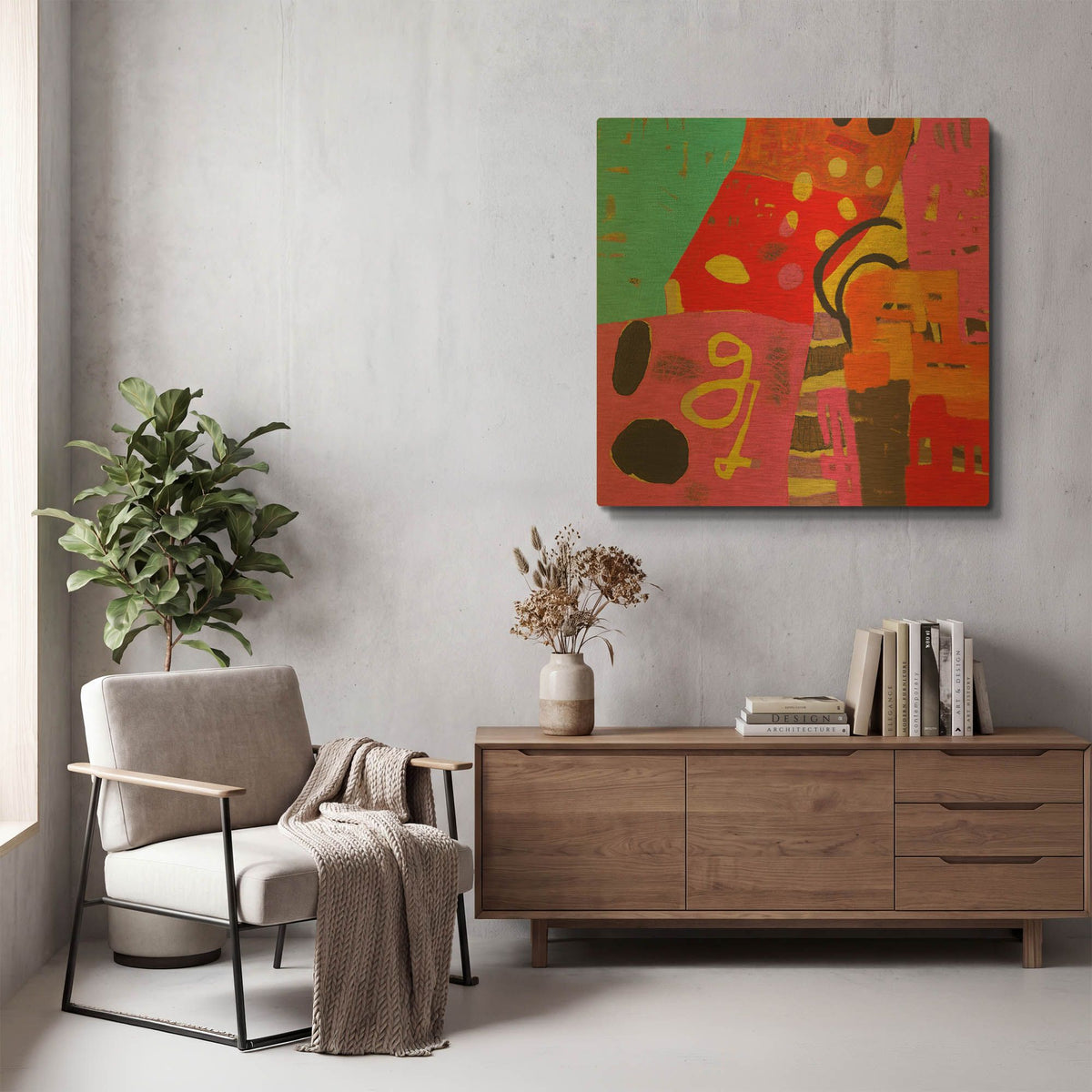 'Conversations in the Abstract 23' By Downs Gold Metal Wall Art