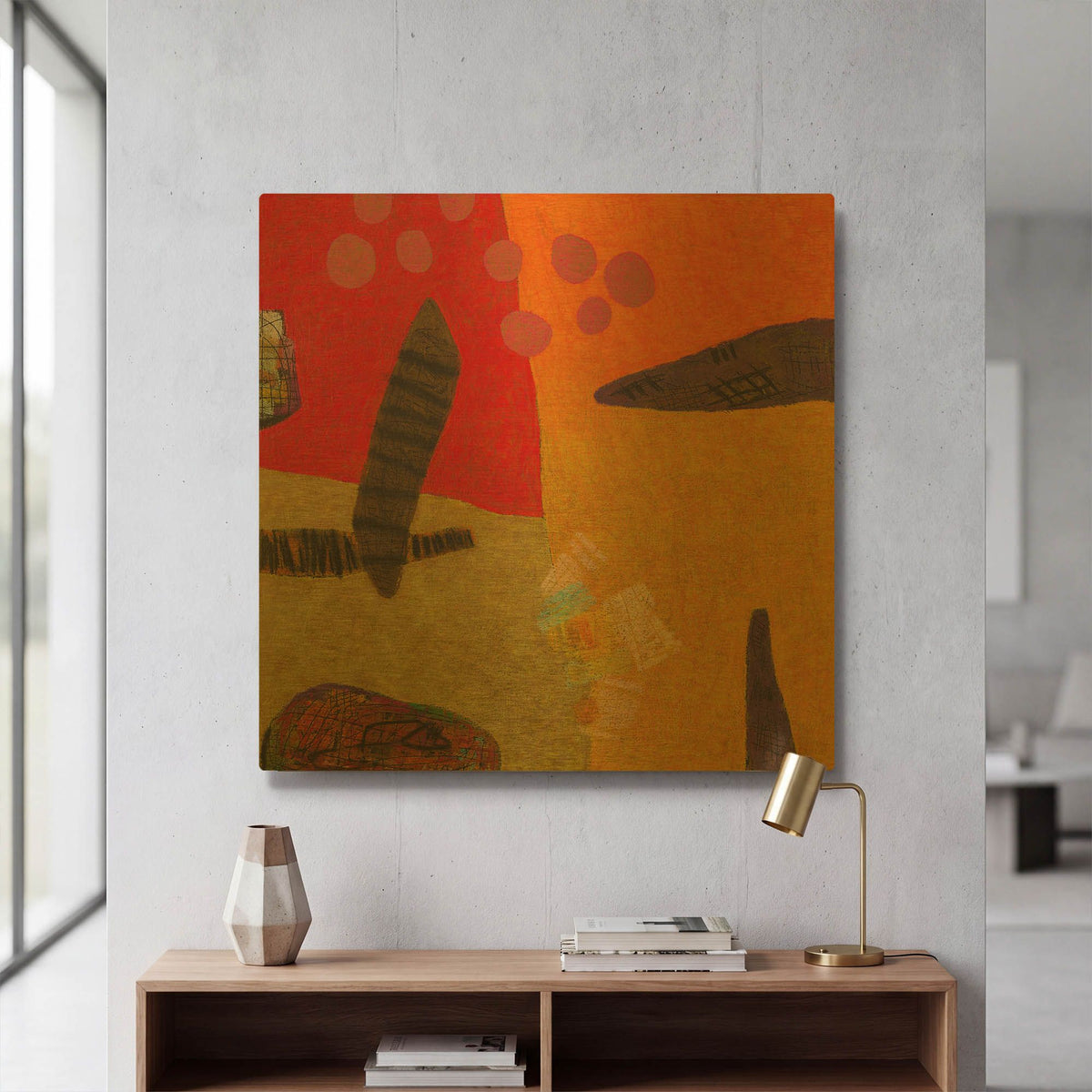 'Conversations in the Abstract 29' By Downs Gold Metal Wall Art