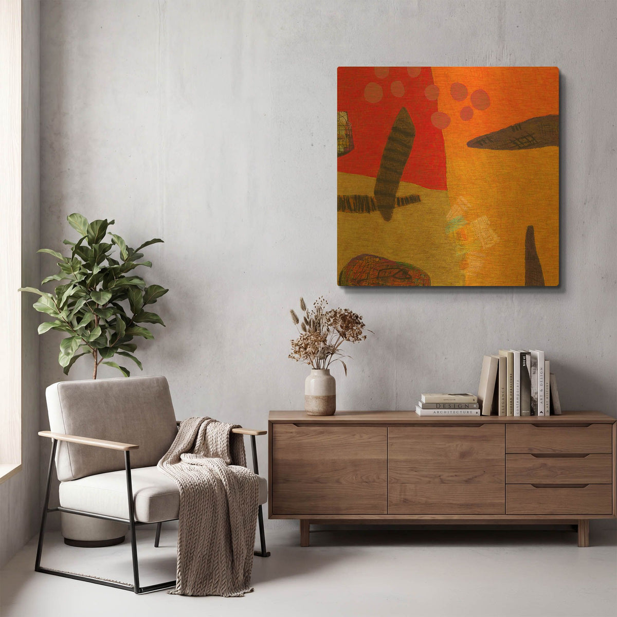 'Conversations in the Abstract 29' By Downs Gold Metal Wall Art