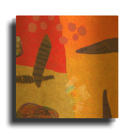 'Conversations in the Abstract 29' By Downs Gold Metal Wall Art