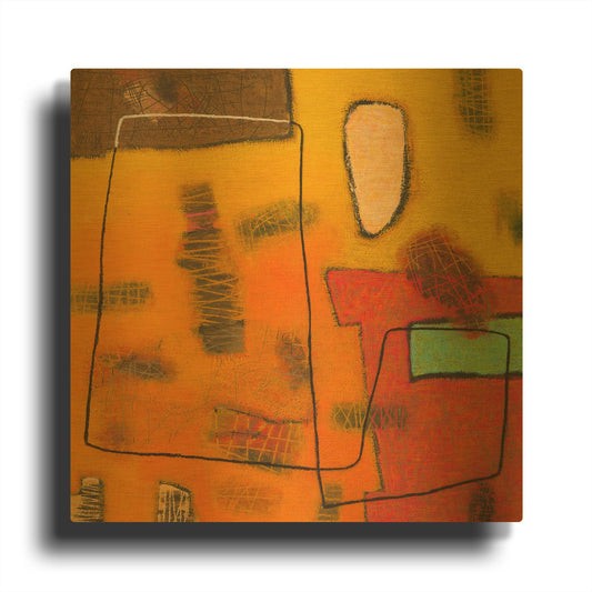 'Conversations in the Abstract 31' By Downs Gold Metal Wall Art