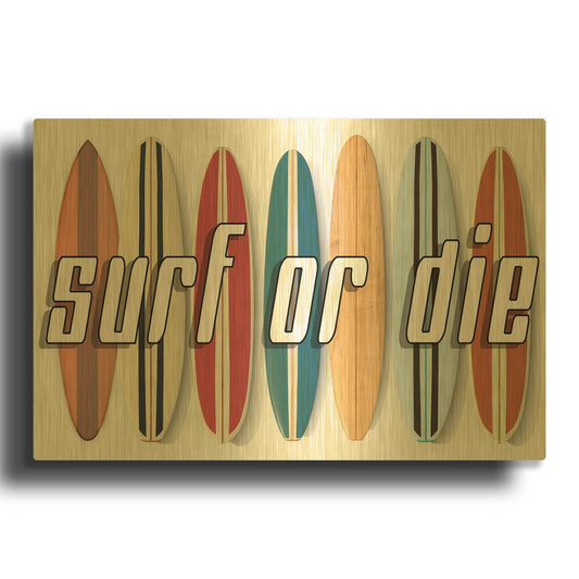 'Surf of Die' By Edward M. Fielding Gold Metal Wall Art