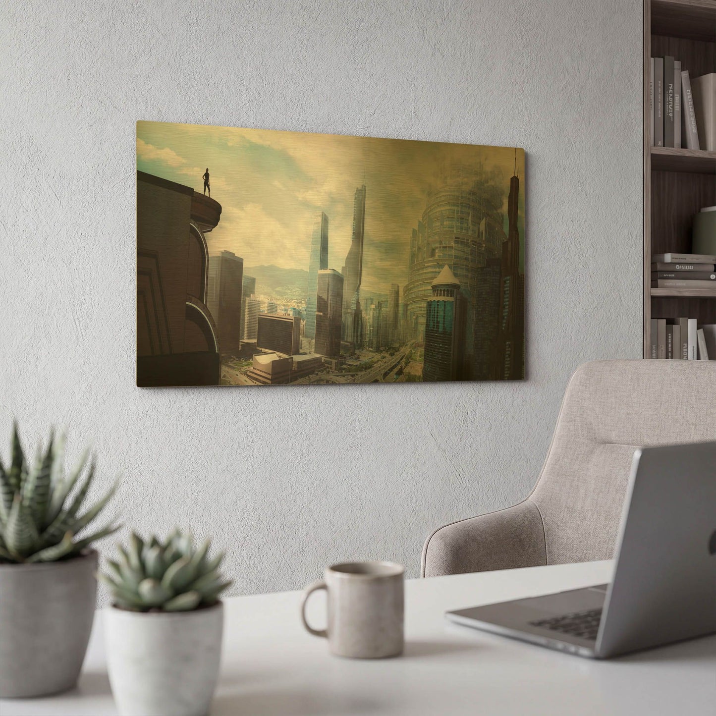 'The Future' By Jonathan Lam Gold Metal Wall Art