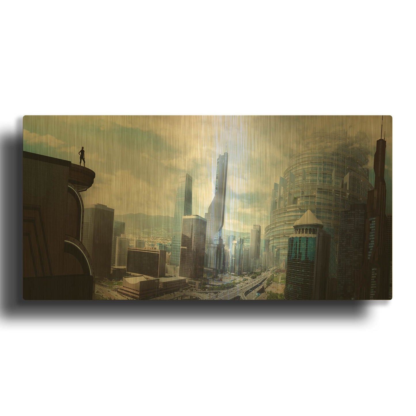 'The Future' By Jonathan Lam Gold Metal Wall Art