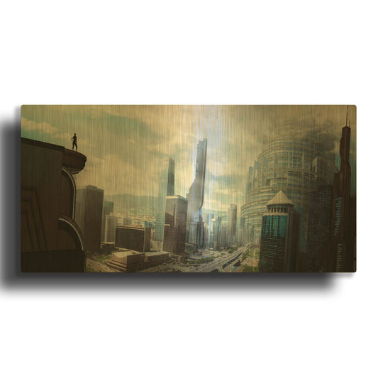 'The Future' By Jonathan Lam Gold Metal Wall Art