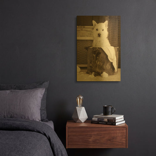 'Vintage Wash Day' By Edward M. Fielding Gold Metal Wall Art