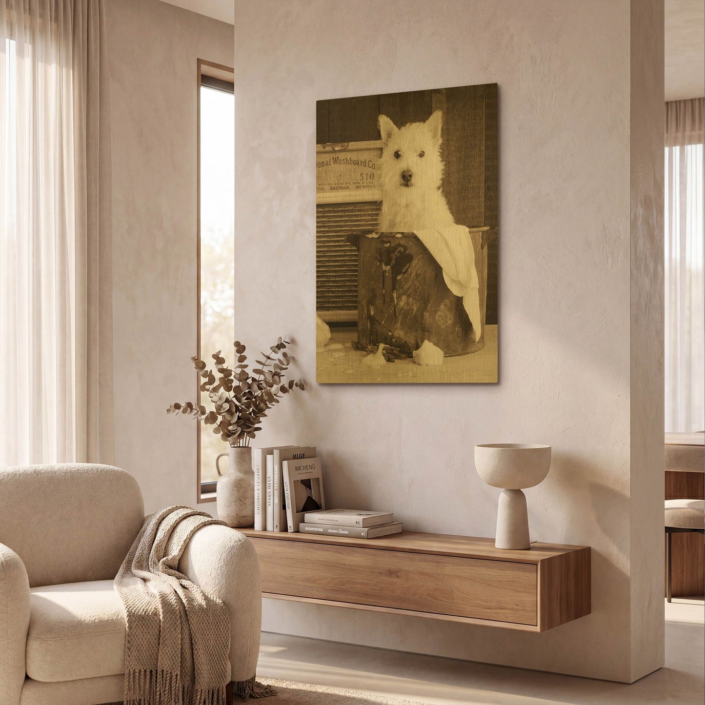 'Vintage Wash Day' By Edward M. Fielding Gold Metal Wall Art