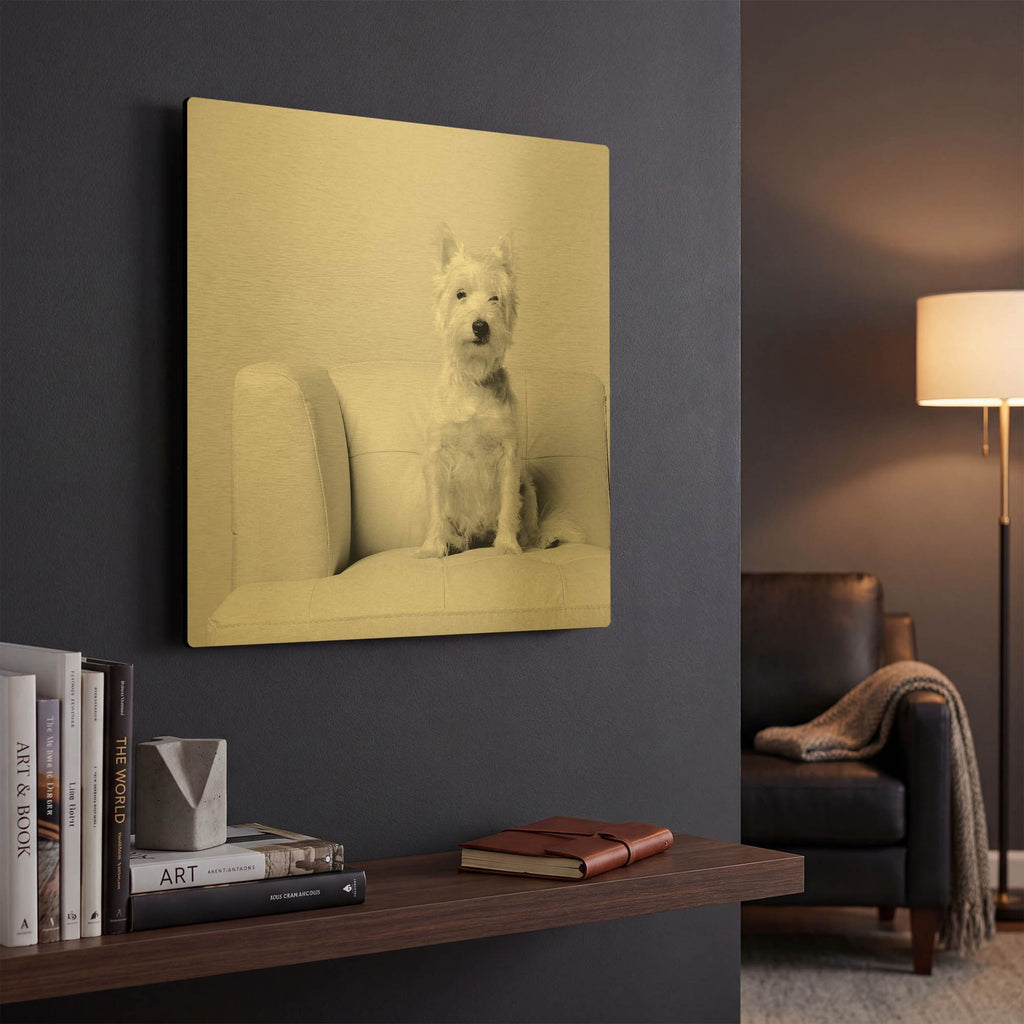 'White on White' By Edward M. Fielding Gold Metal Wall Art