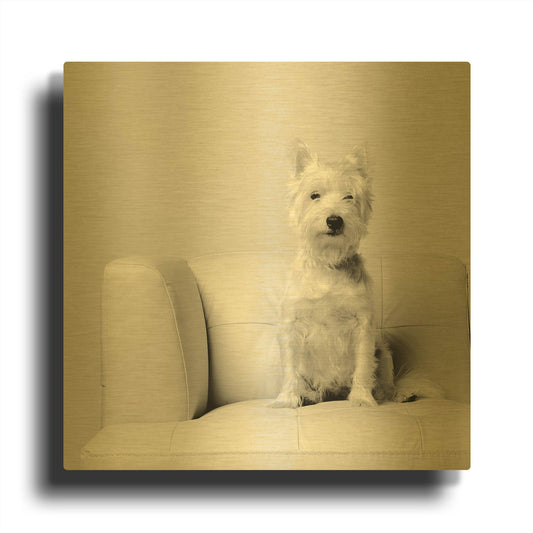 'White on White' By Edward M. Fielding Gold Metal Wall Art