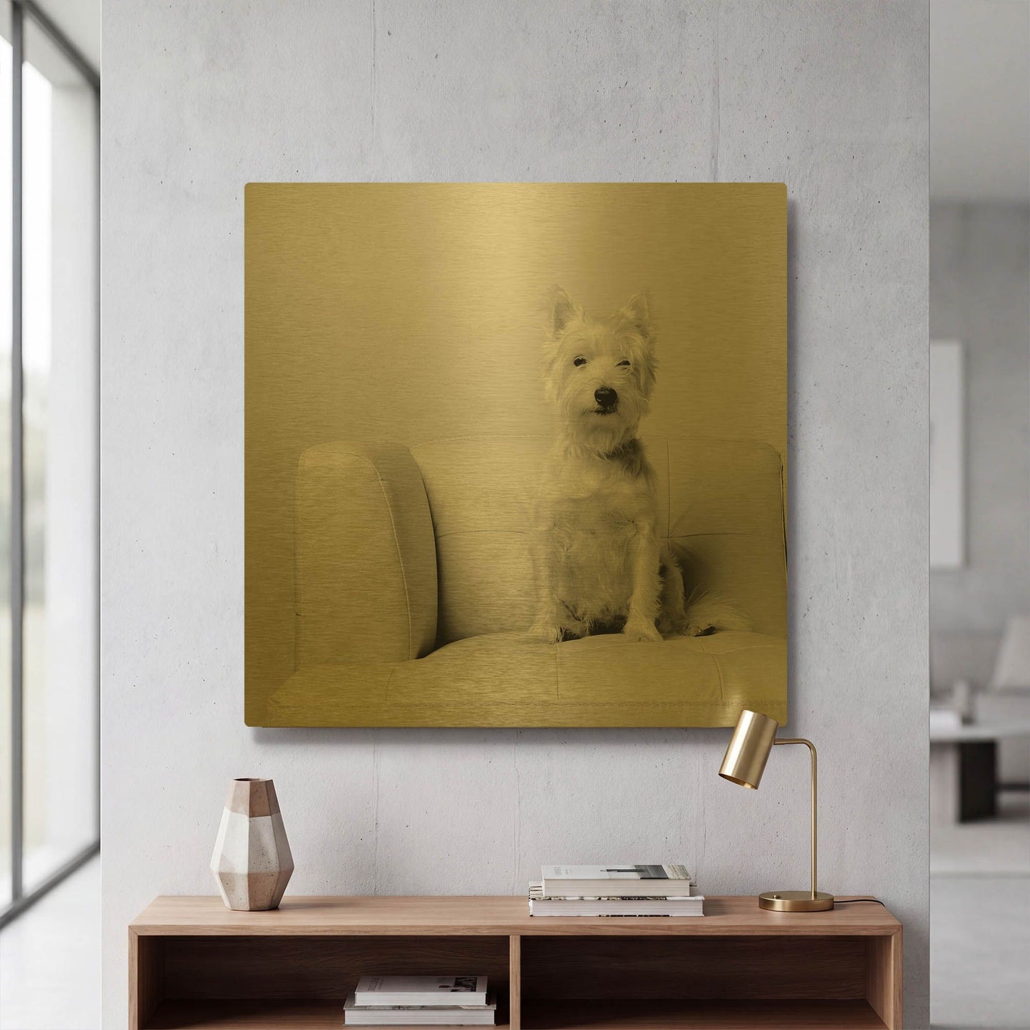 'White on White' By Edward M. Fielding Gold Metal Wall Art