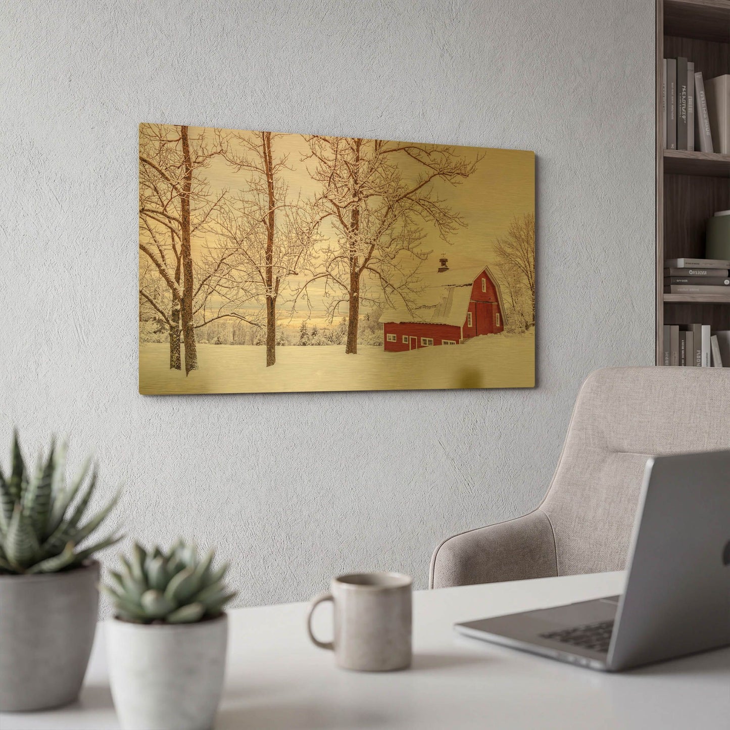 'Winter Arrives' By Edward M. Fielding Gold Metal Wall Art