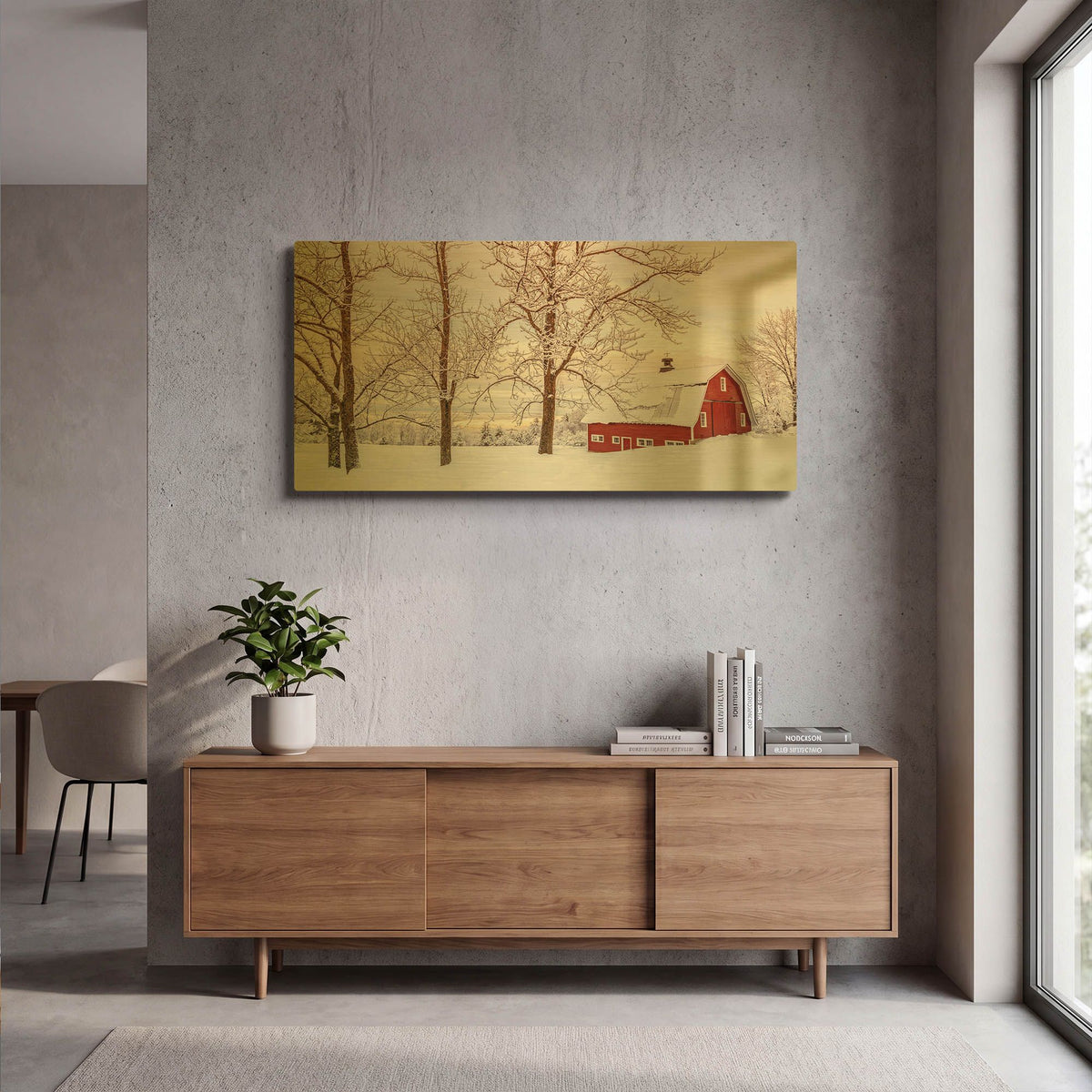 'Winter Arrives' By Edward M. Fielding Gold Metal Wall Art