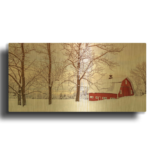 'Winter Arrives' By Edward M. Fielding Gold Metal Wall Art