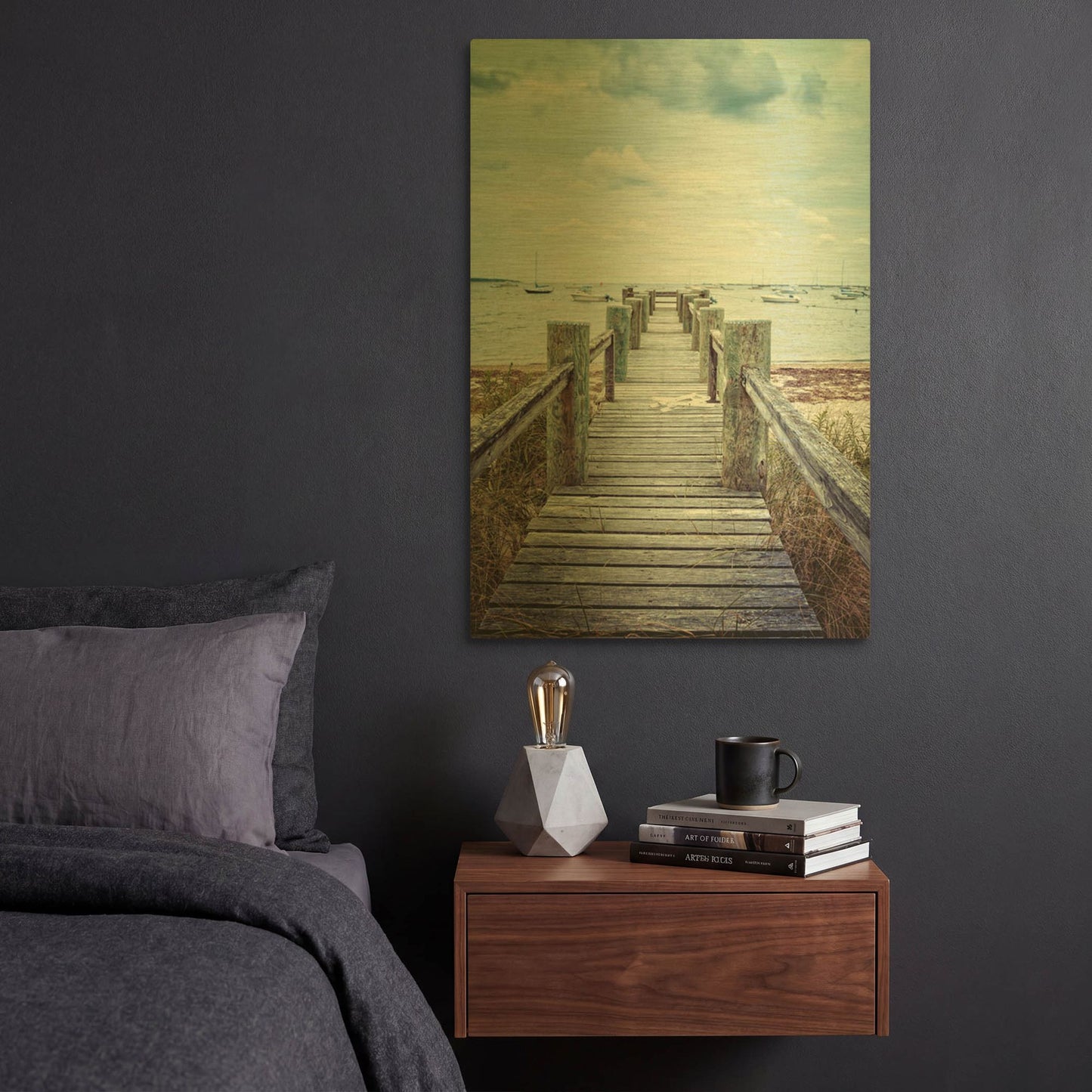 'Cape Cod' By Edward M. Fielding Gold Metal Wall Art