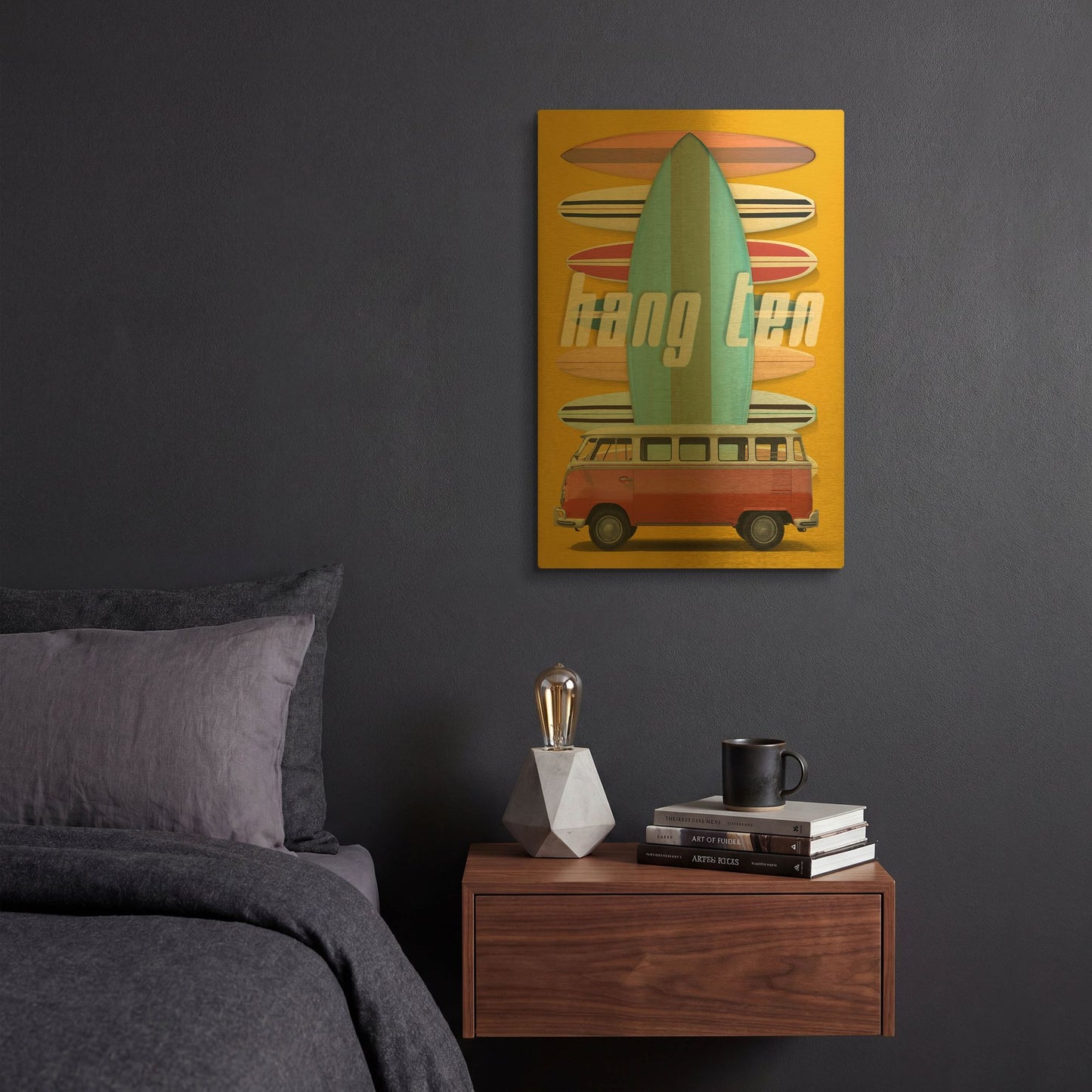 'Hang Ten' By Edward M. Fielding Gold Metal Wall Art