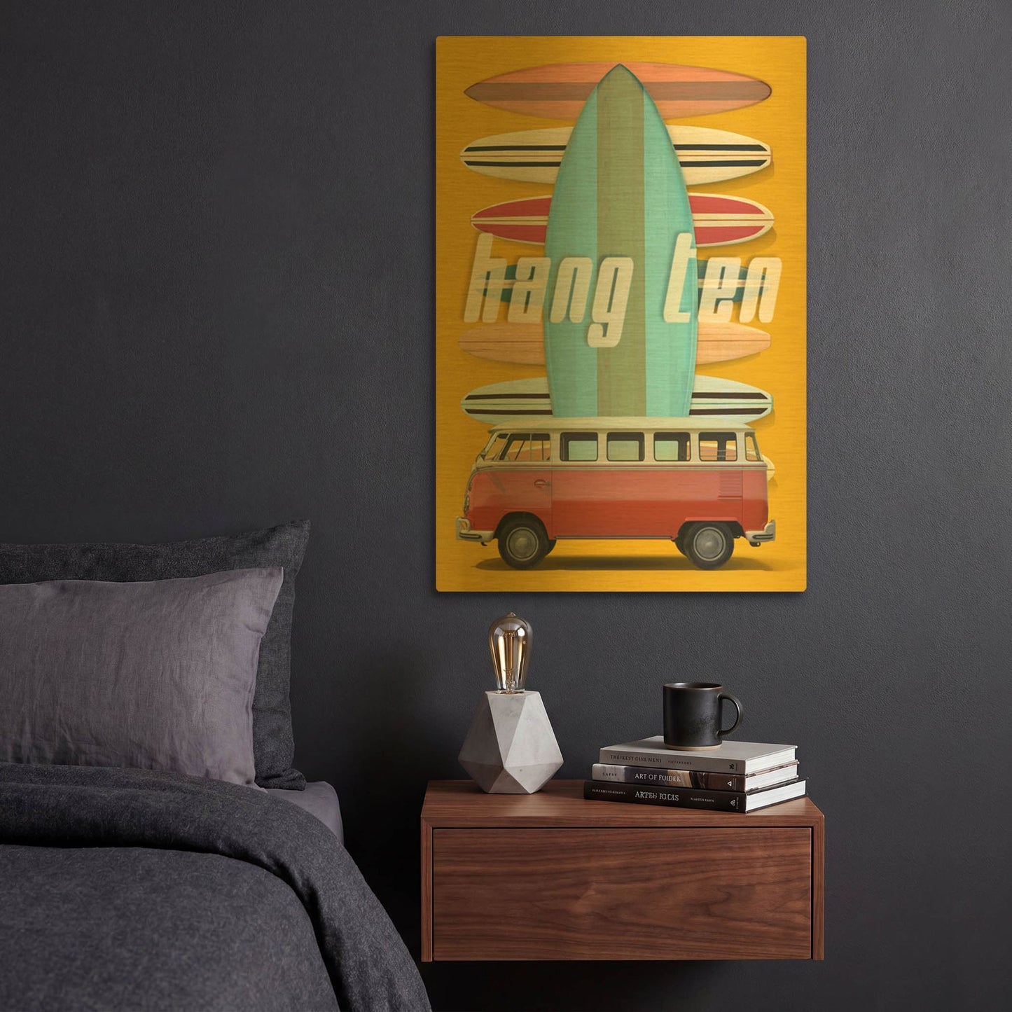 'Hang Ten' By Edward M. Fielding Gold Metal Wall Art