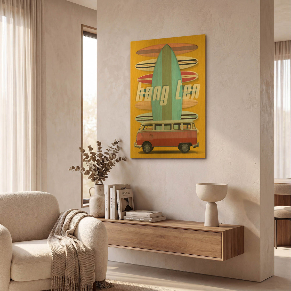 'Hang Ten' By Edward M. Fielding Gold Metal Wall Art